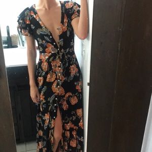 Floral high/lo Maxi Dress